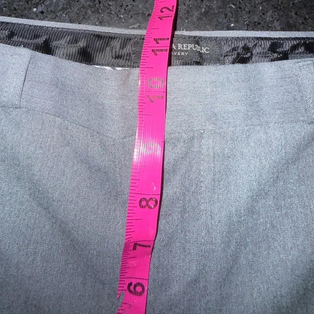 UEC BANANA REPUBLIC AVERY TAILORED ANKLE TAPERED TRACK STRIPE GREY PANTS SZ 12